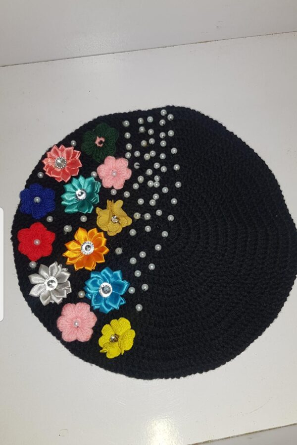 Embellished crochet beret